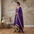 Purple silk blend   party wear embroidery anarkali suit set