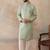 Mens teal jacquard ethnic motifs embroidered kurta with trouser