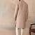 Mens taupe jacquard ethnic motifs embroidered kurta with trouser