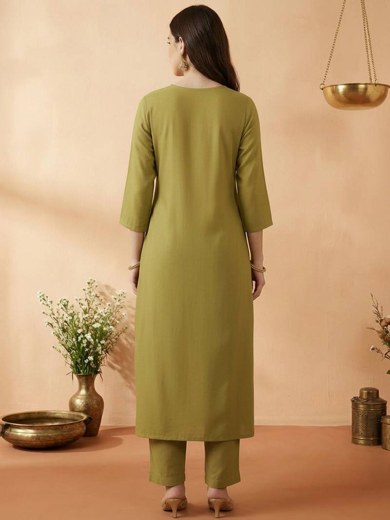 Women Ethnic Motifs Embroidered Regular Mirror Work Kurta with Trousers & With Dupatta