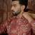 Mens silk blend pink abstract printed kurta with trouser