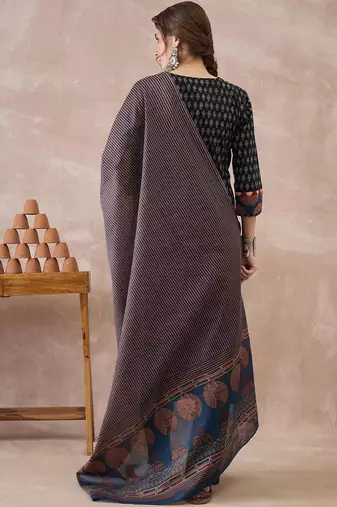 Women Ethnic Motifs Printed Regular Pure Cotton Kurta with Trousers & With Dupatta
