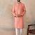 Mens coral jacquard ethnic motifs embroidered kurta with trouser