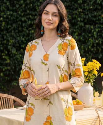 Women Floral Printed Regular Pure Cotton Kurta with Palazzos 2
