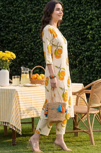 Women Floral Printed Regular Pure Cotton Kurta with Palazzos
