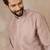 Mens lavender silk blend floral embroidered kurta