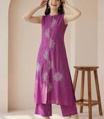 Women Ethnic Motifs Embroidered Regular Thread Work Pure Cotton Kurta with Palazzos