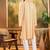Mens cream viscose rayon solid embroidered kurta with trouser