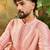 Mens viscose rayon peach solid embroidered kurta with trouser