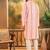 Mens viscose rayon peach solid embroidered kurta with trouser