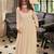 Off white fuax blooming party wear embroidery anarkali suit set