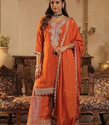 Women Ethnic Motifs Embroidered Sequinned Kurta with Palazzos & Dupatta