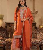 Women Ethnic Motifs Embroidered Sequinned Kurta with Palazzos & Dupatta