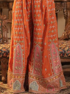 Women Ethnic Motifs Embroidered Sequinned Kurta with Palazzos & Dupatta 7