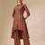 Placement embroidered chevron printed asymmetric co-ords