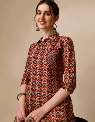Placement embroidered chevron printed asymmetric co-ords 2
