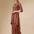 Placement embroidered chevron printed asymmetric co-ords