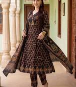 Women Ethnic Motifs Printed Regular Pure Cotton Kurta with Trousers & With Dupatta