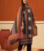 Women Ethnic Motifs Printed Regular Pure Cotton Kurta with Trousers & With Dupatta