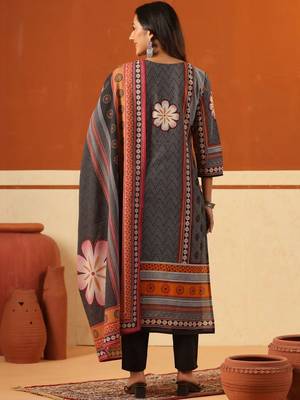 Women Ethnic Motifs Printed Regular Pure Cotton Kurta with Trousers & With Dupatta 7