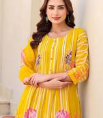 Floral Printed A-Line Pure Cotton Kurta With Trousers