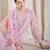 Floral Embroidered Thread Work Kurta With Trousers & Dupatta