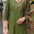 Floral Embroidered V-Neck Thread Work Liva Straight Kurta & Trousers With Dupatta