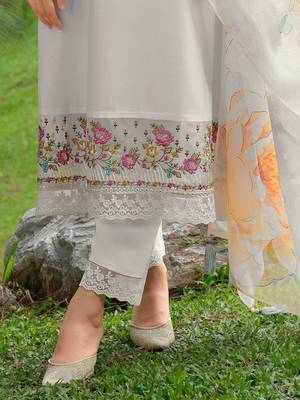 Women Floral Embroidered Kurta with Trousers & Dupatta 6