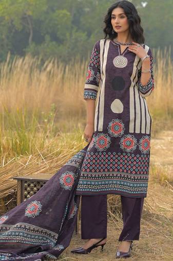 Women Ethnic Motifs Printed Regular Pure Cotton Kurta with Trousers & With Dupatta