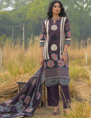 Women Ethnic Motifs Printed Regular Pure Cotton Kurta with Trousers & With Dupatta 2