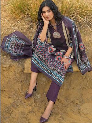 Women Ethnic Motifs Printed Regular Pure Cotton Kurta with Trousers & With Dupatta 3