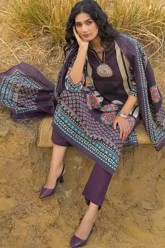 Women Ethnic Motifs Printed Regular Pure Cotton Kurta with Trousers & With Dupatta