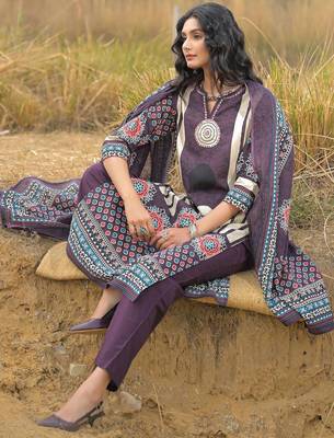 Women Ethnic Motifs Printed Regular Pure Cotton Kurta with Trousers & With Dupatta 4