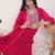 Women Leheriya Printed Regular Thread Work Kurta with Trousers & With Dupatta