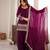 elegant wine kurta patiala set with embroidered border dupatta