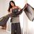Women's dark grey embroidered patiala suit set with dupatta