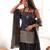Women's dark grey embroidered patiala suit set with dupatta