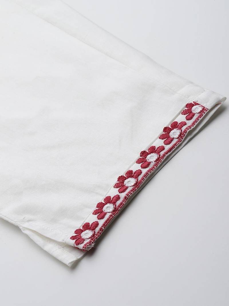 Floral Embroidered Kurta with Trousers & Dupatta