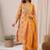 Floral Embroidered Straight Zari Work Kurta With Trousers & Dupatta