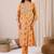 Floral Embroidered Straight Zari Work Kurta With Trousers & Dupatta