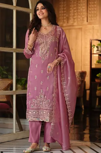 Women Ethnic Motifs Embroidered Regular Thread Work Kurta with Trousers & With Dupatta