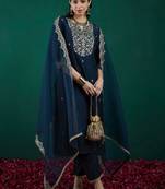 Women Ethnic Motifs Embroidered Kurta with Trousers & Dupatta