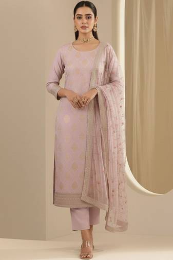 Women Embroidered Regular Kurta with Trousers & With Dupatta