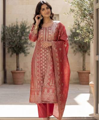 Women Regular Kurta with Trousers & With Dupatta 6