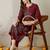Women Floral Embroidered Thread Work Pure Cotton Kurta with Trousers