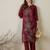 Women Floral Embroidered Thread Work Pure Cotton Kurta with Trousers