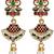 Gold-plated meenakari multi-strand long necklace set with drop earrings