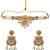 Gold-toned multi-strand pearl choker jewellery set with matching earrings