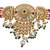 Gold-toned multi-strand pearl choker jewellery set with matching earrings