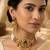Women gold-plated kundan & pearl studded multi-strand choker jewellery set